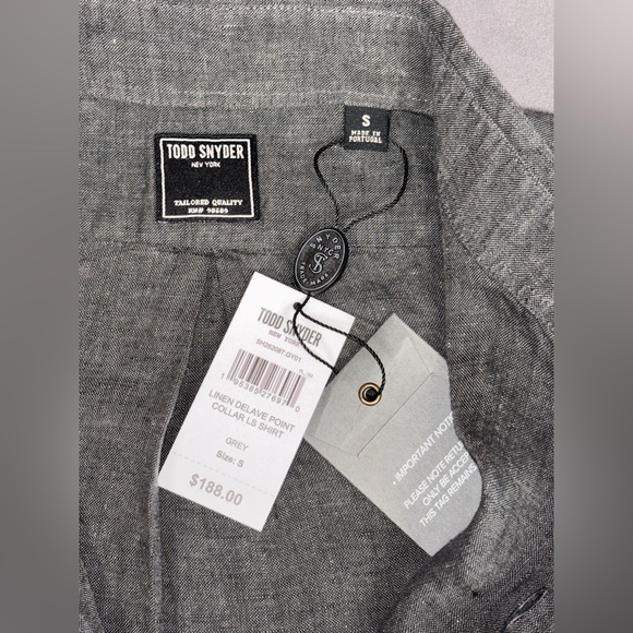 Todd Snyder NWT Grey 100% Button Down Linen Shirt Small - Picture 10 of 10